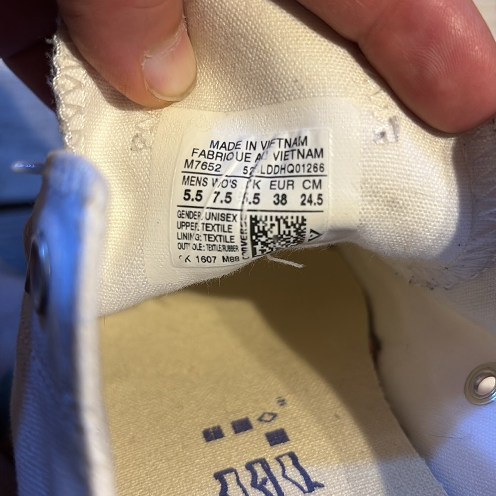 Converse All Star White Canvas Shoes women’s 7.5 / men’s 5.5 - Picture 8 of 11